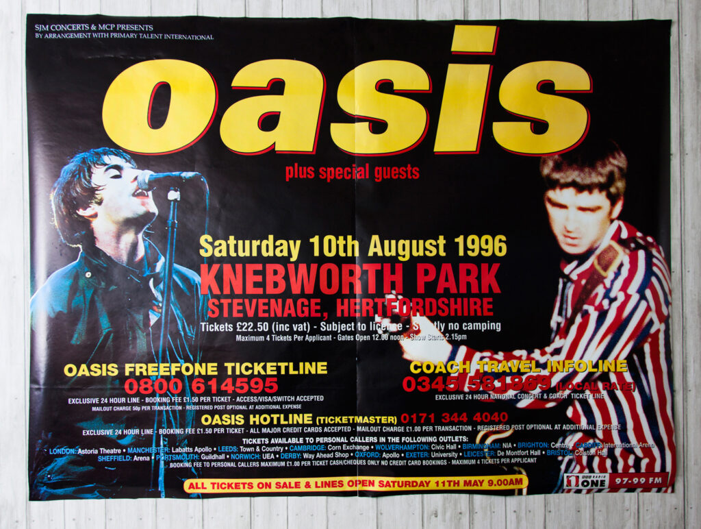 Afiche Oasis en Knebworth - OYR