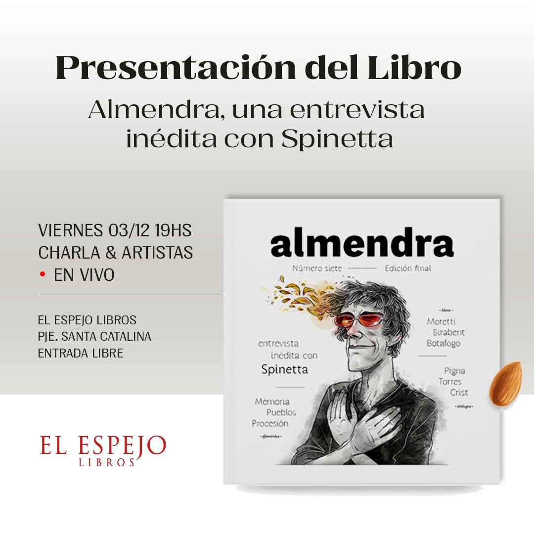 Flyer - Presentación del libro Almendra - OYR