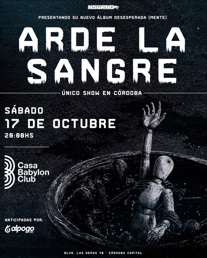 Flyer Arde la Sangre en Córdoba - OYR